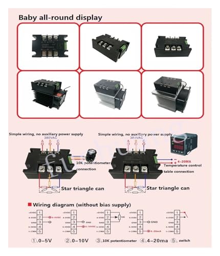 Régulateur de changement de phase thyristor triphasé avec entrée analogique 4-20mA