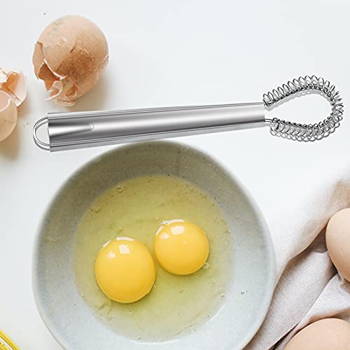 1PCS Stainless Steel Mini Whisk Heat Resistant Silicone Whisk Small Egg Whisk Beater Manual Hand Whisker Egg Stirrer Spring Coil Wire Whisk Blender For Kitchen Coffee Sauce Milk Cooking Baking Beating - Image 6