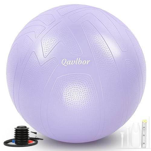 Image of Yoga Ball Pregnancy Ball, 1.7mm Extra Thick Birthing Ball for Pregnancy, 600LB Anti-Burst Exercise Ball for Fitness, Balance, Physical Therapy, Non-Slip Stabil-ity Ball with Bump