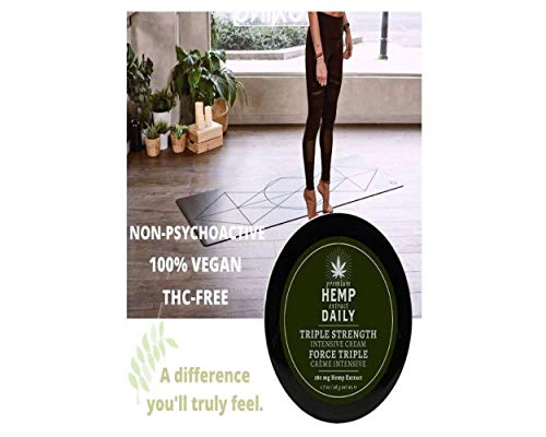 Premium Hemp Extract Daily Earthly Body Triple Strength Intensive Cream - Topical Muscle, Knees, Joints, Back, Neck and Shoulder Rub - Organic Ingredients - 1.7 Ounces (Original Mint, Pack of 2) - Image 5