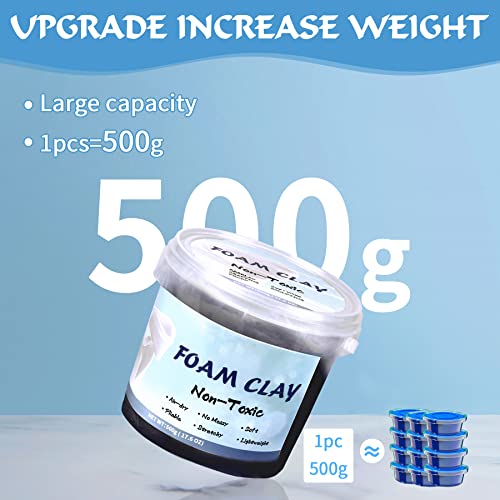 Modeling Foam Clay, 500G Soft Air Dry Clay For Adults Lightweight Diy Creative Art Supplies With Sculpting Tools,Suitable For Cosplay/Crafts/Design/Shaping-Black #TOP5