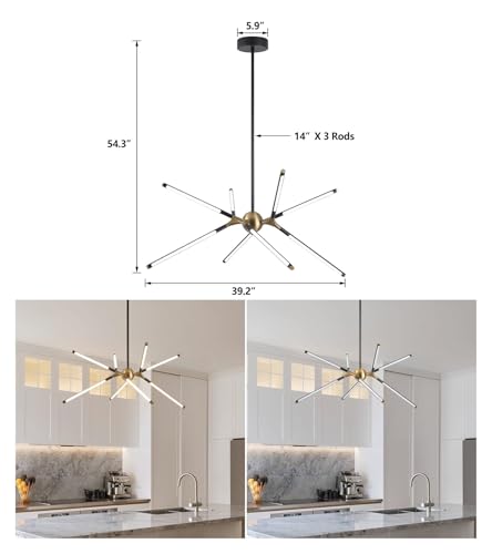 Pendentif LED doré pour illuminer vos dîners en salle à manger - 7