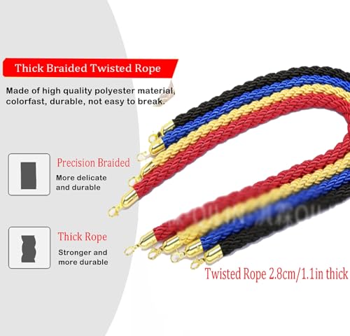 Corde de barrière en acier inoxydable et textile torsadé