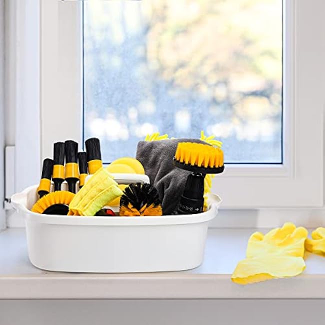 TOPZEA Large Plastic Cleaning Supplies Caddy, Cleaning Supply Organizer Bucket for Dorm Bathroom Kitchen