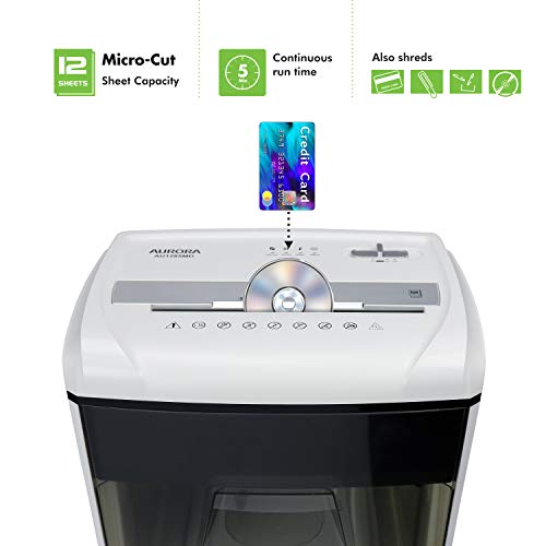 Aurora AU1285MD Compact Desktop-Style High Security 12-Sheet Micro-Cut Paper And Cd/Credit Card/Junk Mail Pullout Basket Shredder thumb #1