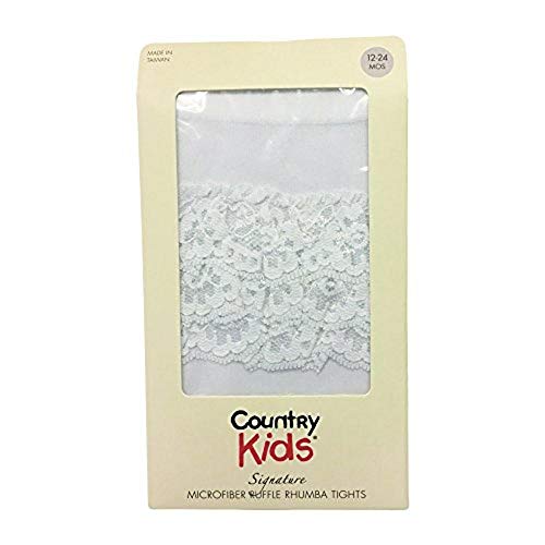 Country Kids Baby-Girls Newborn Microfiber Ruffle Rhumba Tights 2 Pairs, White/Ivory, 0-12 Months #TOP3