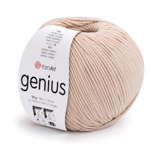 Image of YarnArt Genius Soft Cotton Blend Yarn, 1 Pack (1.76 oz / 174 Yds)