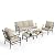 MIXPATIO Patio Furniture Set 5 pcs, Outdoor Patio Furniture, 3-Seat Sofa, 2 Single Chairs, 2 Ottomans and 5.75" Extra Thick Cushion, Patio Conversation Set for Garden Backyard Deck,Beige