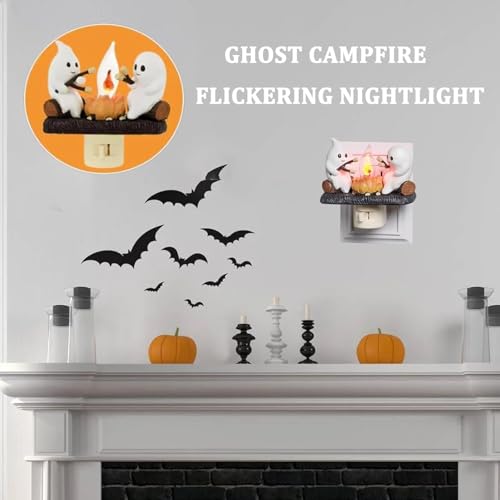 Leorange 2024Halloweenghost Campfire Flickering Night Light Flicker Flame, Halloween Nightlight Flickering Firelight Indoor Decorations Lamp ,3D Led Electric Faux Host Campfire Nightlight thumb #3