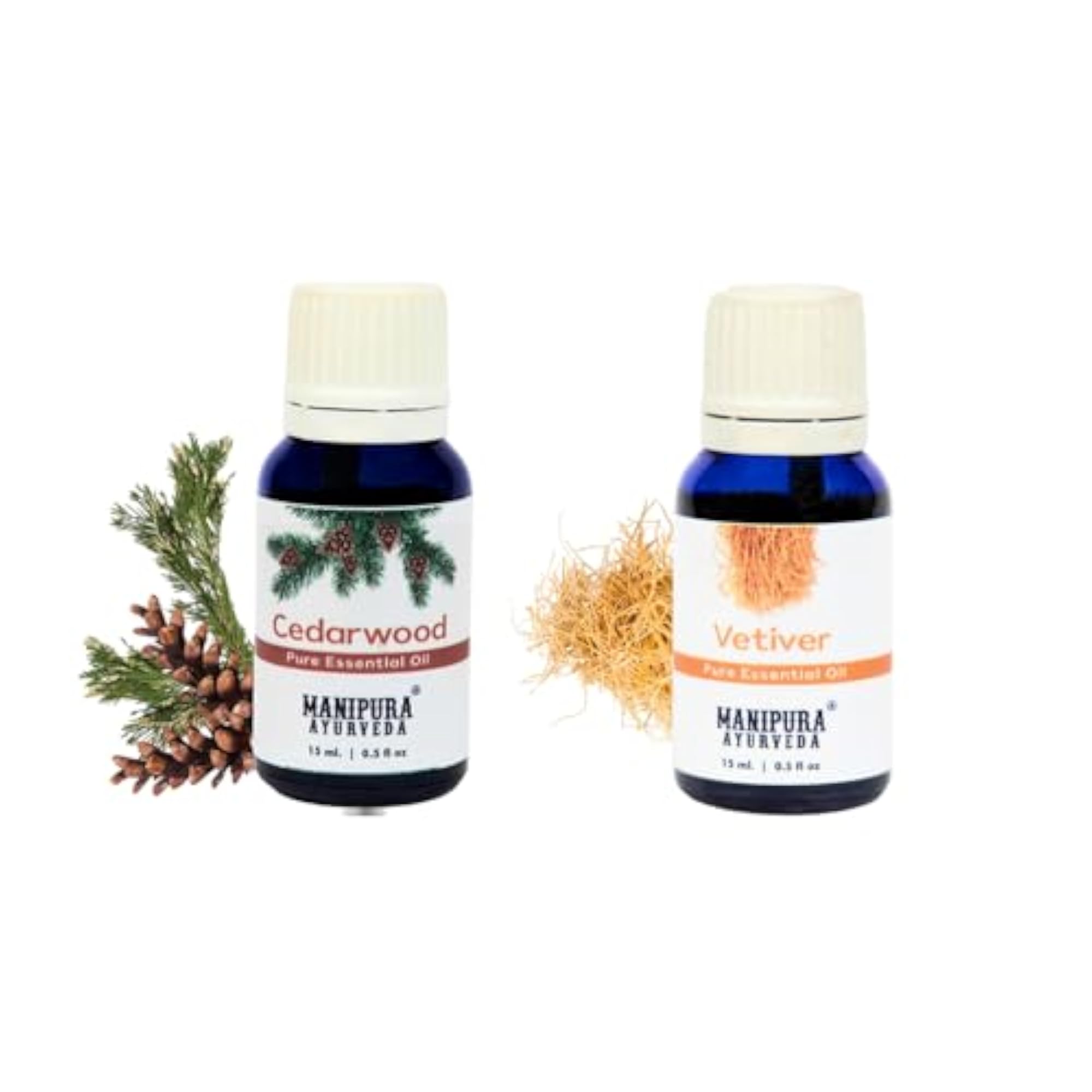 Cedarwood & Vetiver Essential Oil Diffuser Combo Pack, 15 ml Each
