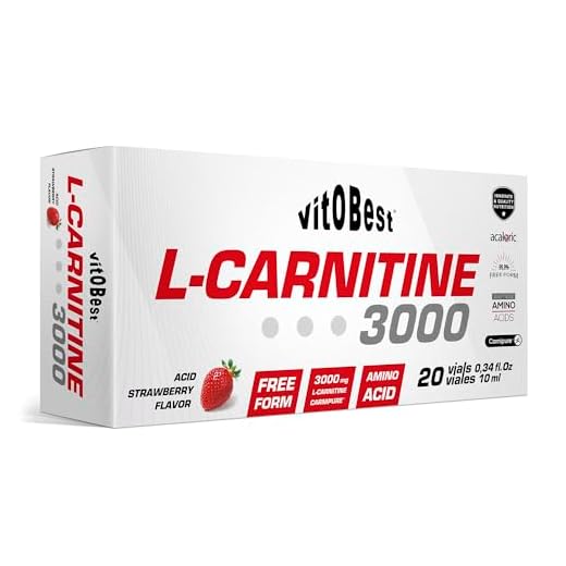 L-CARNITINE 3000-20 Viales 10 ml FRESA ACIDA - Suplementos Alimentación y Suplementos Deportivos - Vitobest