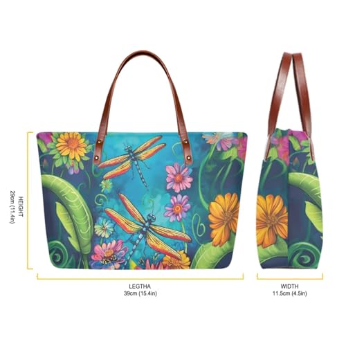 Image of 2PCS Tote Bag for Women Top Handle Purse with Wallet, Hobo Bag Tote Shoulder Bag with PU Cosmetic Bag