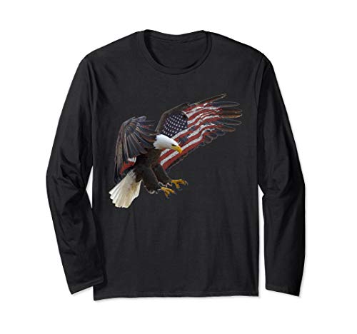 USA Flag Bald Eagle American Flag 4th Of July Long Sleeve T-Shirt