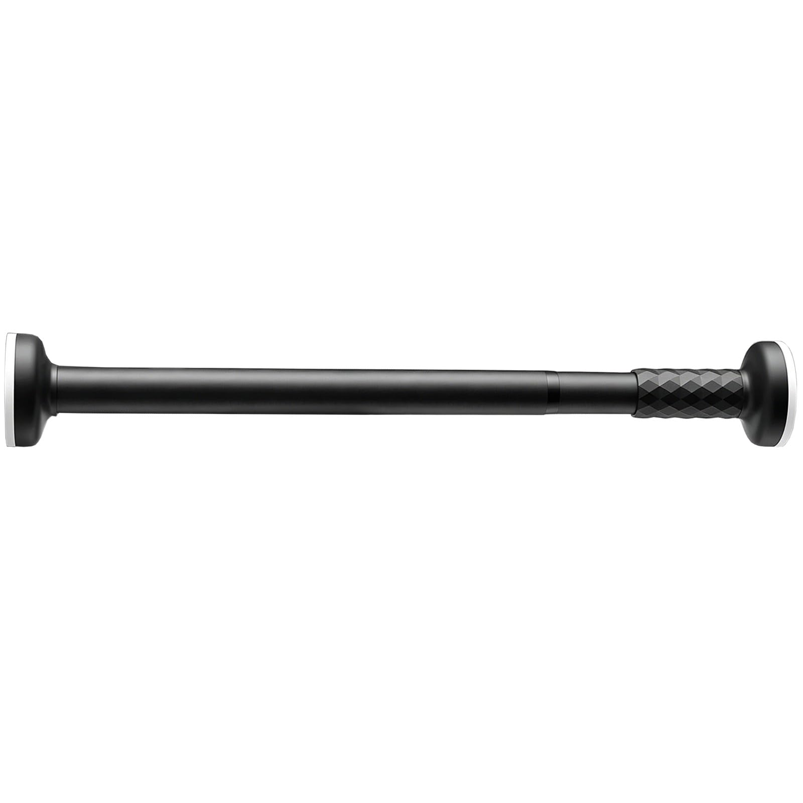 Stainless Steel Tension Curtain Rod No Drill Spring Shower Curtain Rod with Non Slip Pads, From 14" to 75", for Bathroom Kitchen Closet Renters(Black,90-160cm/35-63in)