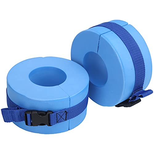 HERCHR Swim Cuffs, 2pcs EVA Swim Exercise Cuffs Water Aerobics Float Ring Ankles Arms Belts with Quick Release Buckle for Swim Fitness Training