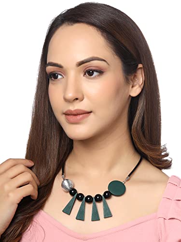 Image of Yellow Chimes Necklace for Women and Girls Fashion Choker Necklace for Women Western | Geometric Statement Style Choker Necklace | Birthday Gift for Girls & Women Anniversary Gift for Wife