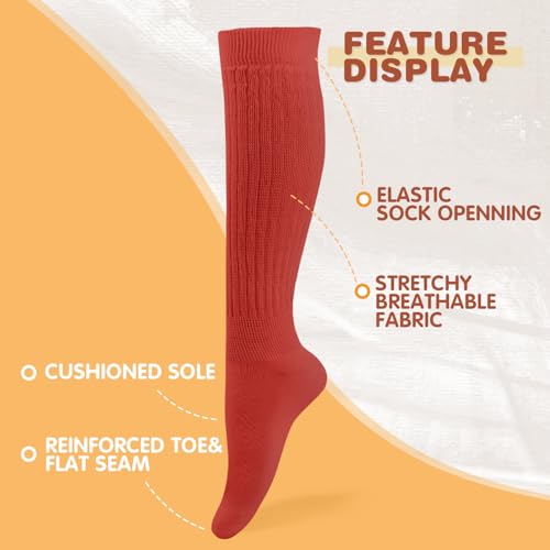 Image of Buauty Slouch Socks for Women, Soft Extra Long Chunky Scrunch Knee High Sock Winter Knit Slouchy Socks Leg Warmmers