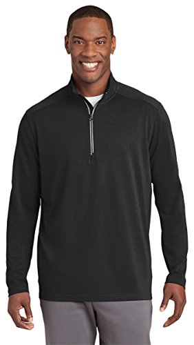 Sport-Tek Sport-Wick Textured 1/4-Zip Pullover (ST860) -BLACK -4XL