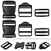 Produktbild Your Day Mate Steckschnalle, Stegschnalle und Leiterschnalle Set, 6 Pack, für 50 mm breite Gurtbänder, je 2 x 50 mm Schnalle, schwarz, Gürtelschnalle mit doppelseitigem Klickverschluss, Klemmschnalle