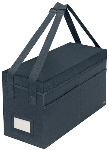 Leitz Arbeitstasche mit Deckel, Faltbare 16 Zoll Laptoptasche, Organizer mit 3 Fächern, Bürotasche für Damen und Herren, Notebook-Tasche für Schule und Home Office, Verstellbare Griffe, Grau, 67230089
