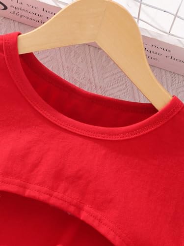 Image of OYOANGLE Girl's 3 Piece Outfit Letter Graphic Basketball Tank Top and Track Shorts with Crop Top