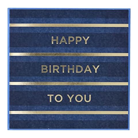 Design By Violet Birthday Card for Him - Blue 'Happy Birthday To You' from Male Adult or Child Friend or Family Birthday Card, beige Cover
