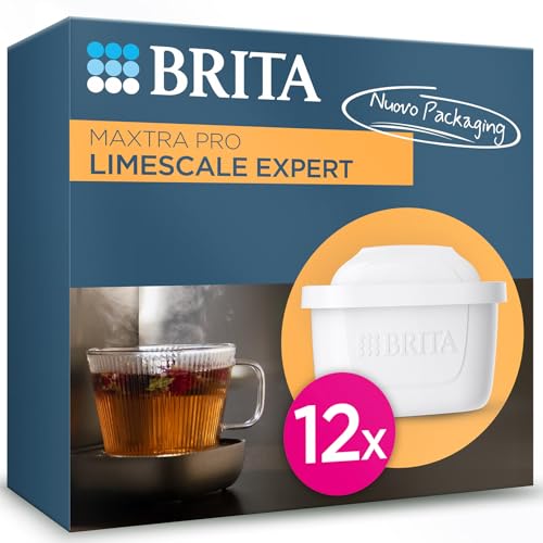 BRITA Kartusche MAXTRA PRO Expert Anti-Kalk-Wasserfilter, 12 Stück, Wasserfilter, Filterkaraffe, verstärkte Reduzierung von Kalk/Kalk, enthüllt die Aromen Ihrer heißen Getränke