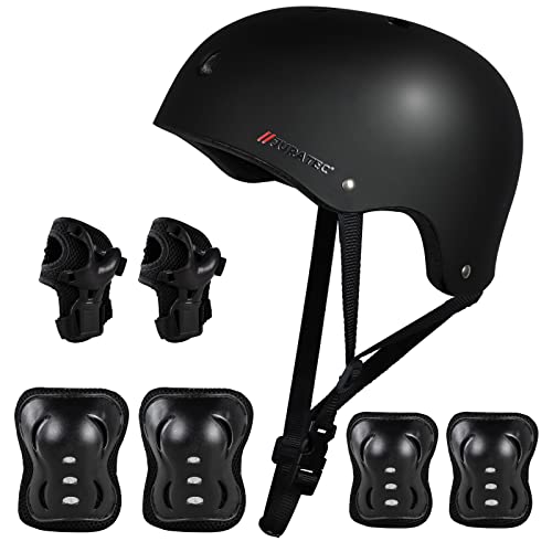Kit Protection Enfant 7 En 1 Mizikuu - Casque, Genouillères, Coudières, Protège-poignets, Réglable, 3-8 Ans