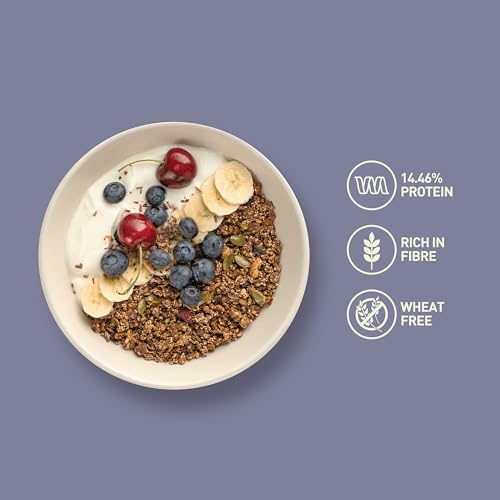 Image of Nourish Organics Cocoa Crunch Granola, 270g | Healthy Breakfast Cereal with Whole Nuts | No Refined Sugar | Plant-Based, High-Fiber Snack