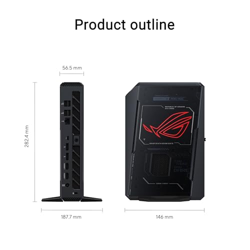 Image of ROG NUC (2025) Gaming Mini PC with Intel Core Ultra 9 (Series 2) ARL-HX CPU, NVIDIA GeForce RTX 5080 MobileGPU, 32GB DDR5 RAM, 2TB NVMe SSD, Thunderbolt 4, Triple-Fan Cooling, and ARGB Lighting