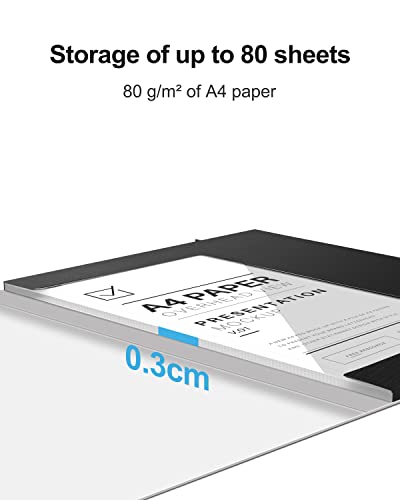 JiaWei Folders for Paperwork A4, Pack of 12 File Folder, 3 mm Spine, Made of 350 g/㎡ Cardboard with 3 Flaps & Elastic Strap - Image 3