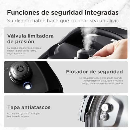 Midea Olla Eléctrica Instantánea 9 en 1, 12 Preajustes, Yogurtera, Arrocera, Cocción Lenta, Salteado al Vapor, 8 Cuartos de Galón - imagen 4