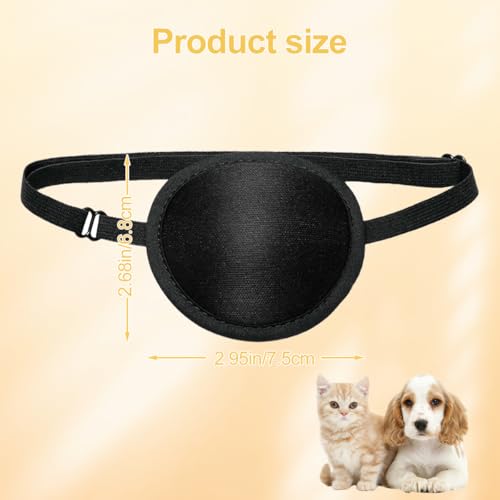 Image of Dog Eye Patch,Small to Large Dogs & Cats Eye Injuries & Surgery Wounds Protection, Black