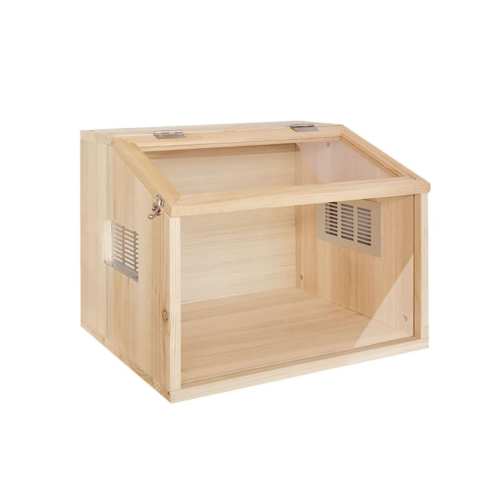 Wooden Hamster Cages With Clear View Clean Acrylic Guinea Pigs Cage Openable Top with Acrylic Sheets Chewproof Ventilator (40x30x30cm)