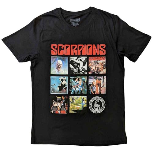 Rock Off officially licensed products Scorpions T Shirt Remastered Band Logo Nouveau Officiel Homme Noir Size S