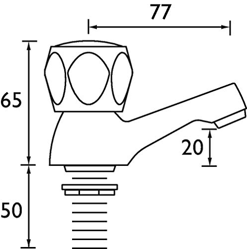 Bristan Rubinetto per lavabo VAC 1/2 C MT Club con...