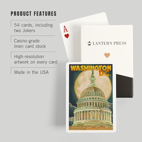 Lantern Press Naipes Washington DC Capitol 52 cartas miniatura 3