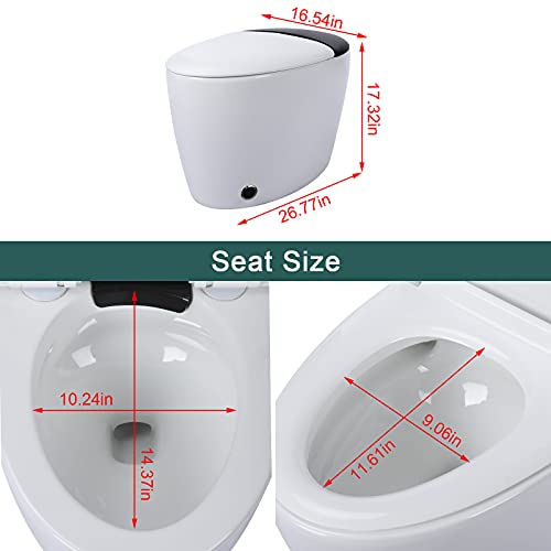 Inodoro inteligente para baños, inodoro inteligente de una pieza alargado, asiento inteligente con bidé, tapa silenciosa y descarga por inducción electromagnética con sensor de pies y manos miniatura 2