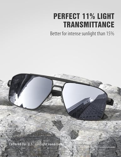 Image of Luenx Aviator Sunglasses Polarized Men Women Square UV400 Driving