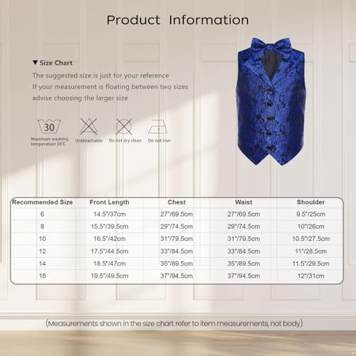 CHICTRY Baby Boys Bow Tie and Suit Vest Set - Fashionable Sleeveless Jacquard Waistcoat for Special Occasions3