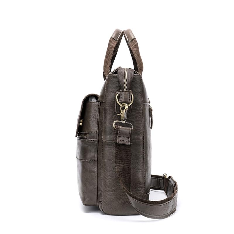 Top Layer Cowhide Computer Business Briefcase Men's Tote Shoulder Crossbody Bag4