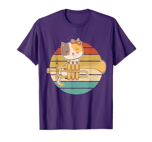 Funny Trumpeter Design Trumpet Player I Cat Trumpet T-Shirt