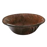 Yosemite Home Decor CORAZON Fused Topmount Round Basin, Reddish Brown