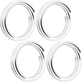 Isslly 4PCS Jump Rings for Jewelry Making, 925 Sterling Silver Split Rings, 6 mm Round Locking Connector Rings, Small Charm Clasp DIY Accessories for Key Rings, Necklace, Bracelet