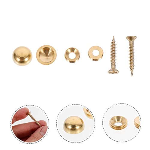 OUNONA 16 piezas tornillos de fijación para vidrio, clavos decorativos resistentes a la corrosión para hogar y oficina miniatura 3