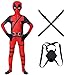 Deadpool - Disfraz de superhéroe para cosplay con espadas de poliuretano, para niños, adultos, Halloween, Navidad, fiesta, película, disfraz (130-140 cm)