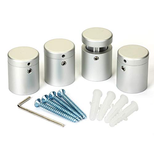 Free Shipping Over $50 TOPNIKE Side Clamp &4 Way Sign Standoffs 1 x 1, Standoffs Hardware, Silver Aluminum, for Acrylic, Glass, PVC, Glass Panel, Wood, Pack of 4 Super Brands TOPNIKE Side Clamp &4 Way Sign Standoffs 1 x 1, Standoffs Hardware, Silver Aluminum, for Acrylic, Glass, PVC, Glass Panel, Wood, Pack of 4