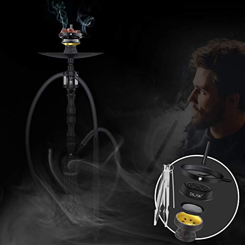 DILAW® Shisha Steinkopf Set Kaminkopf Small Tabaksieb Kohlezange Kaminaufsatz Tabak Kopf, Gold – Bild 8