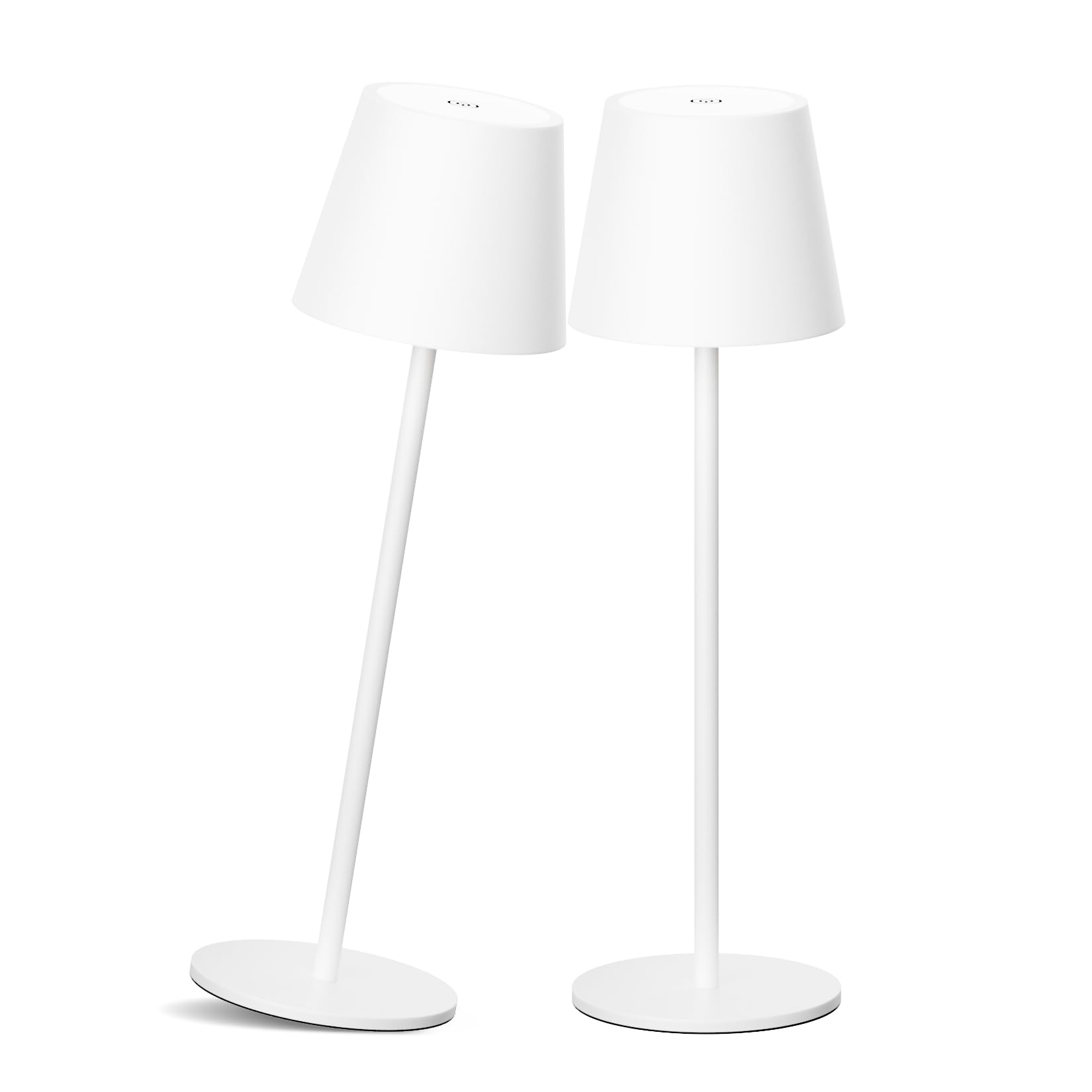 Coinmit LED 2 Piezas Lámpara de Mesa Inalámbrica con Batería, 3000K Lámpara de Mesa Regulable, IP54 Lámpara de Mesa de Exterior para Interior/Exterior, Salón, Balcón, etc. Blanco