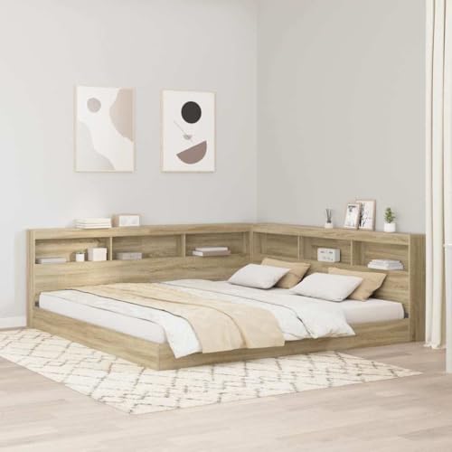 Mimdixy Cabecero de cama tapizado de madera de roble Sonoma, 200 cm, para leer y ver la televisión en la cama